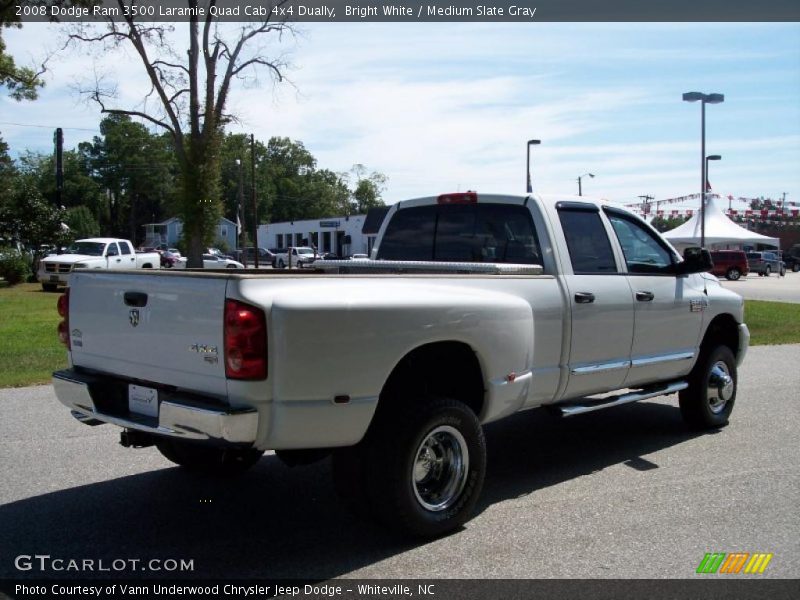 Bright White / Medium Slate Gray 2008 Dodge Ram 3500 Laramie Quad Cab 4x4 Dually