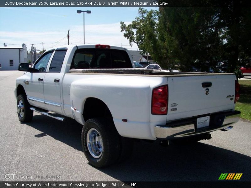 Bright White / Medium Slate Gray 2008 Dodge Ram 3500 Laramie Quad Cab 4x4 Dually