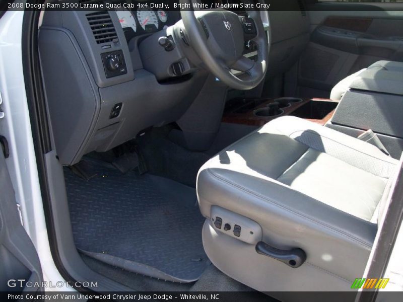 Bright White / Medium Slate Gray 2008 Dodge Ram 3500 Laramie Quad Cab 4x4 Dually
