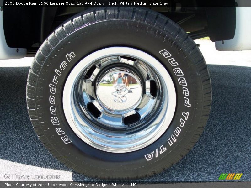 Bright White / Medium Slate Gray 2008 Dodge Ram 3500 Laramie Quad Cab 4x4 Dually