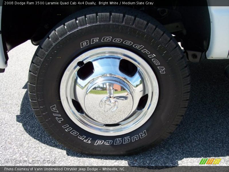 Bright White / Medium Slate Gray 2008 Dodge Ram 3500 Laramie Quad Cab 4x4 Dually