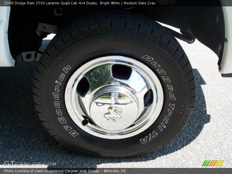 Bright White / Medium Slate Gray 2008 Dodge Ram 3500 Laramie Quad Cab 4x4 Dually