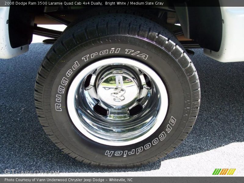 Bright White / Medium Slate Gray 2008 Dodge Ram 3500 Laramie Quad Cab 4x4 Dually