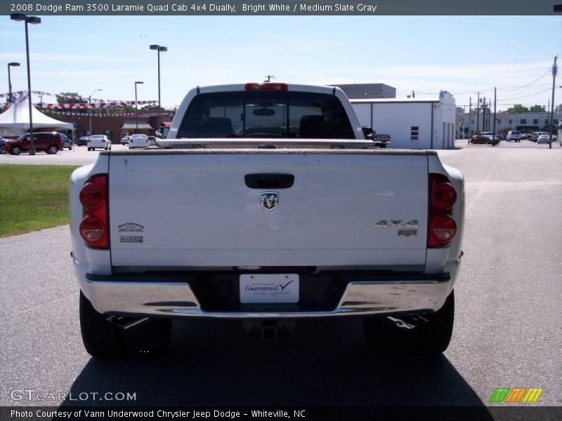 Bright White / Medium Slate Gray 2008 Dodge Ram 3500 Laramie Quad Cab 4x4 Dually