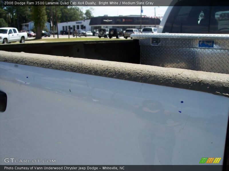 Bright White / Medium Slate Gray 2008 Dodge Ram 3500 Laramie Quad Cab 4x4 Dually
