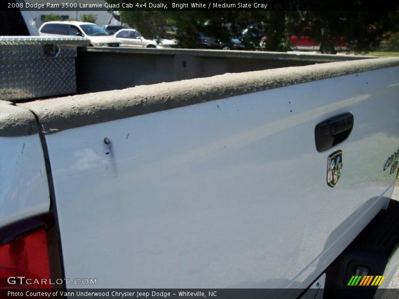 Bright White / Medium Slate Gray 2008 Dodge Ram 3500 Laramie Quad Cab 4x4 Dually