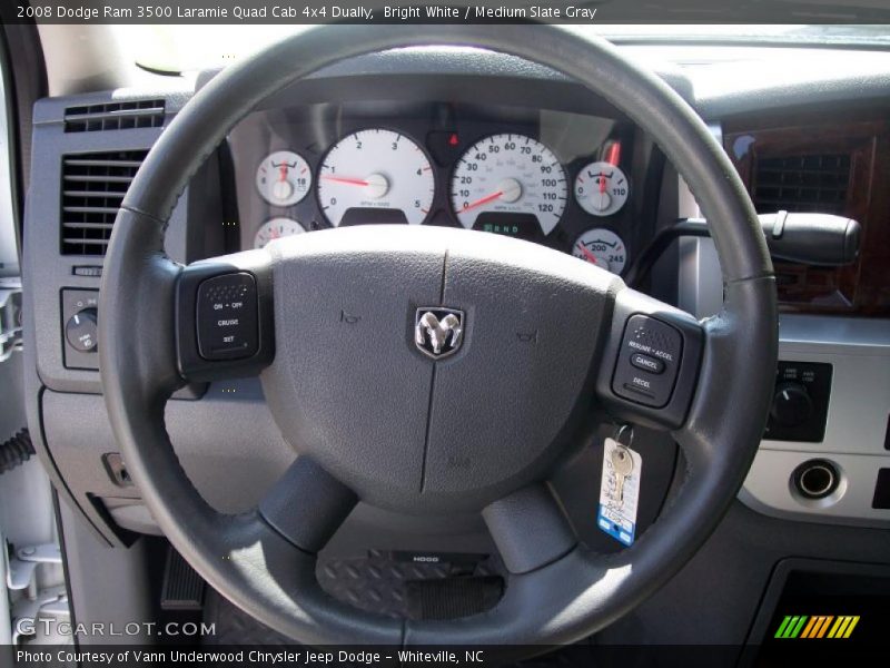 Bright White / Medium Slate Gray 2008 Dodge Ram 3500 Laramie Quad Cab 4x4 Dually