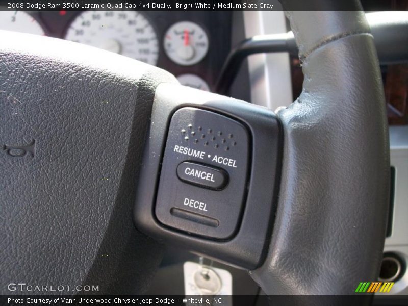 Bright White / Medium Slate Gray 2008 Dodge Ram 3500 Laramie Quad Cab 4x4 Dually