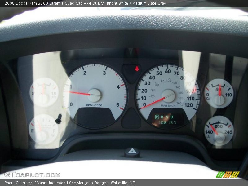 Bright White / Medium Slate Gray 2008 Dodge Ram 3500 Laramie Quad Cab 4x4 Dually