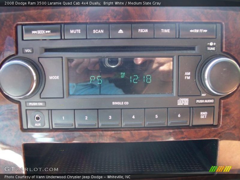 Bright White / Medium Slate Gray 2008 Dodge Ram 3500 Laramie Quad Cab 4x4 Dually
