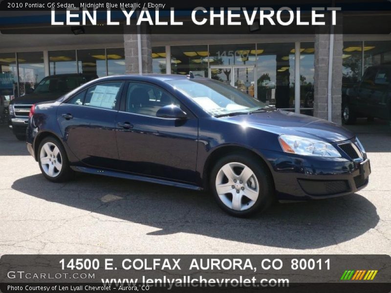 Midnight Blue Metallic / Ebony 2010 Pontiac G6 Sedan