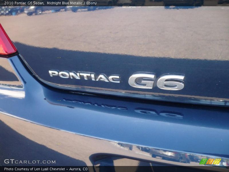 Midnight Blue Metallic / Ebony 2010 Pontiac G6 Sedan