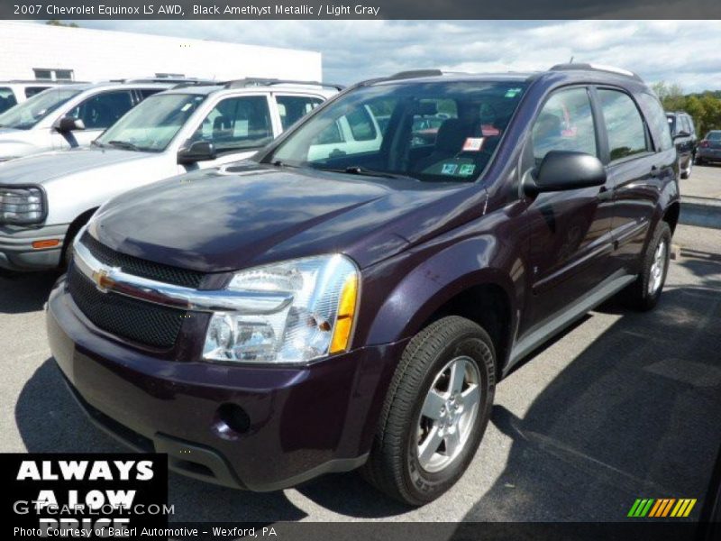 Black Amethyst Metallic / Light Gray 2007 Chevrolet Equinox LS AWD