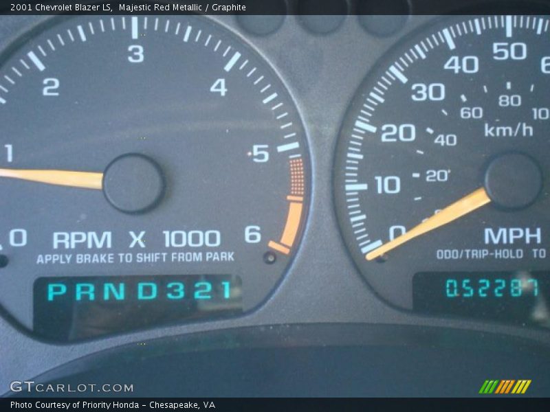 Majestic Red Metallic / Graphite 2001 Chevrolet Blazer LS