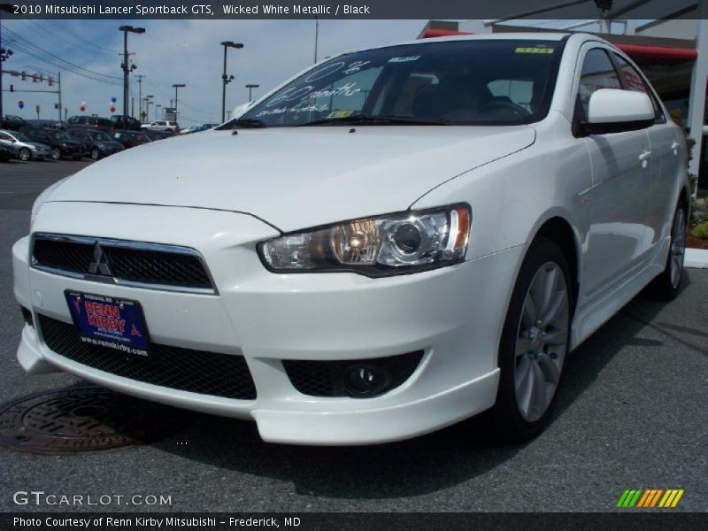 Wicked White Metallic / Black 2010 Mitsubishi Lancer Sportback GTS