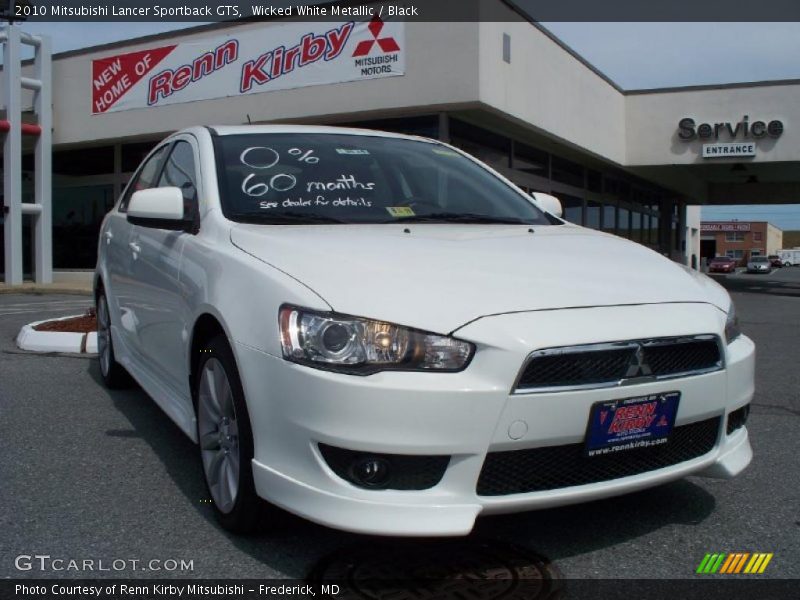 Wicked White Metallic / Black 2010 Mitsubishi Lancer Sportback GTS