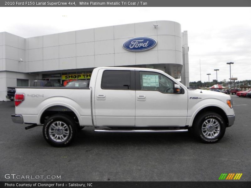 White Platinum Metallic Tri Coat / Tan 2010 Ford F150 Lariat SuperCrew 4x4