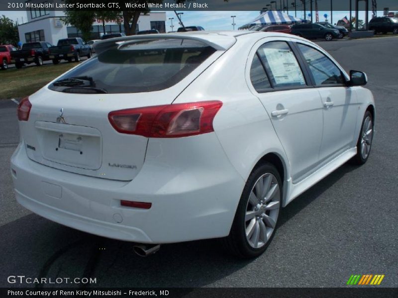 Wicked White Metallic / Black 2010 Mitsubishi Lancer Sportback GTS