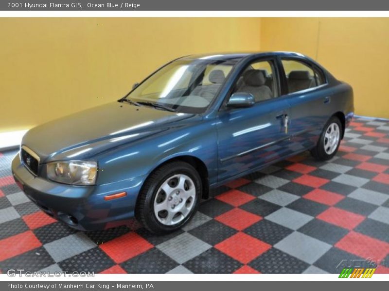Ocean Blue / Beige 2001 Hyundai Elantra GLS