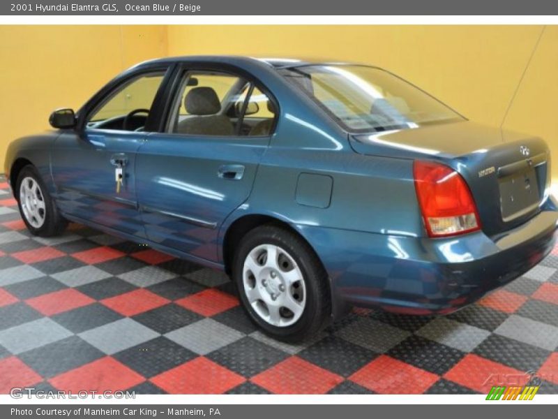 Ocean Blue / Beige 2001 Hyundai Elantra GLS