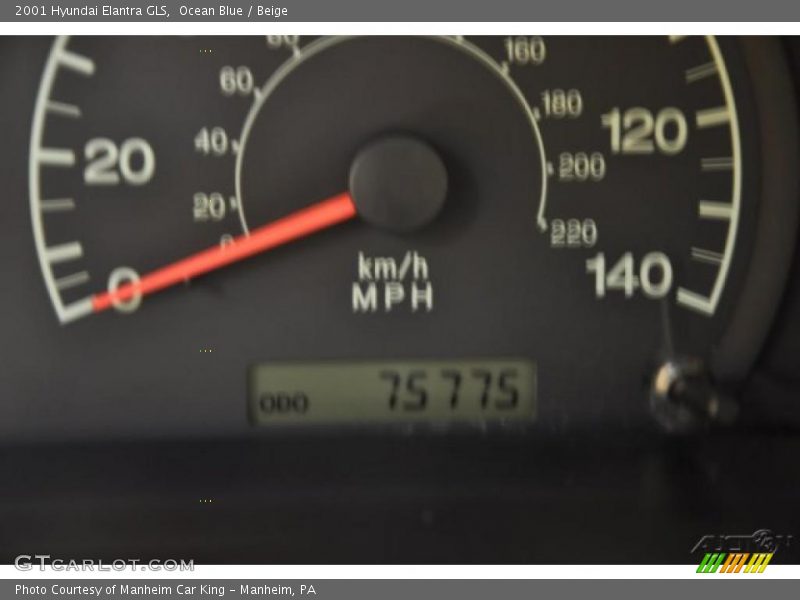 Ocean Blue / Beige 2001 Hyundai Elantra GLS