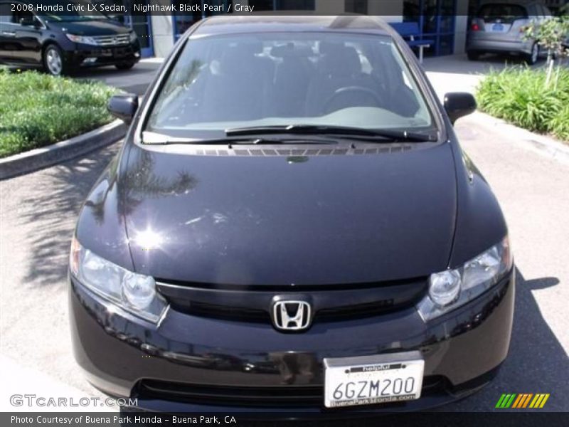 Nighthawk Black Pearl / Gray 2008 Honda Civic LX Sedan