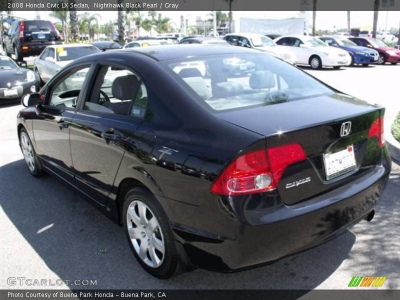 Nighthawk Black Pearl / Gray 2008 Honda Civic LX Sedan