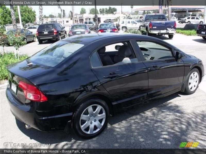 Nighthawk Black Pearl / Gray 2008 Honda Civic LX Sedan