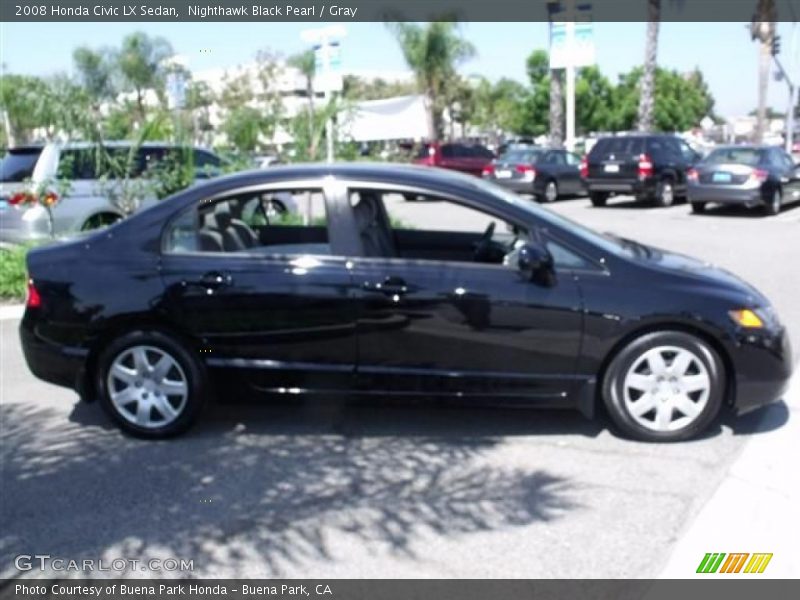 Nighthawk Black Pearl / Gray 2008 Honda Civic LX Sedan
