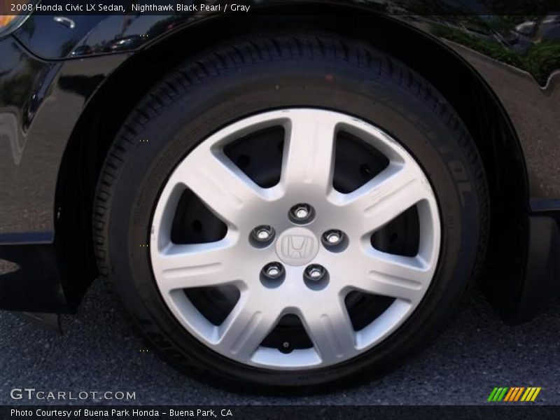Nighthawk Black Pearl / Gray 2008 Honda Civic LX Sedan