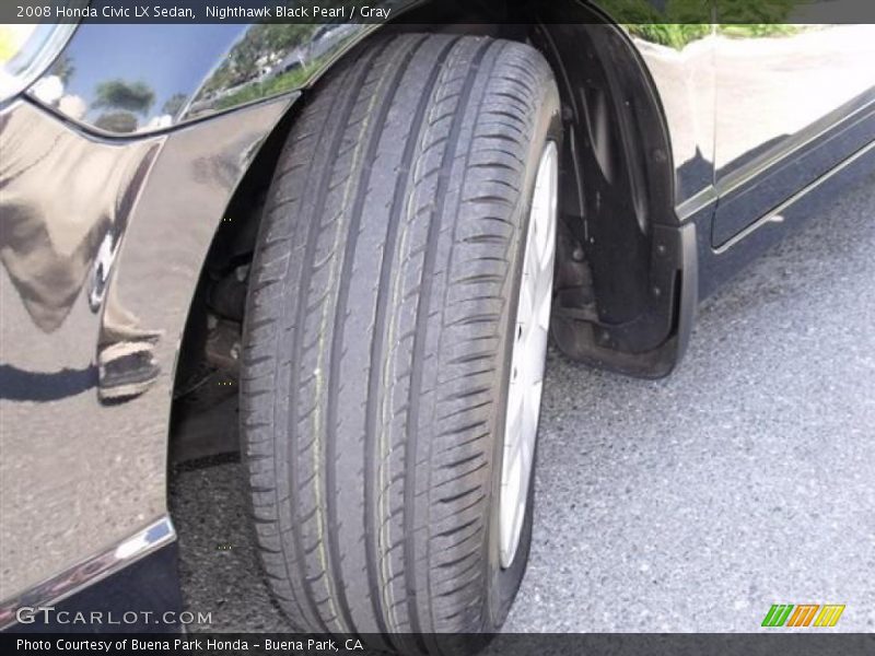 Nighthawk Black Pearl / Gray 2008 Honda Civic LX Sedan
