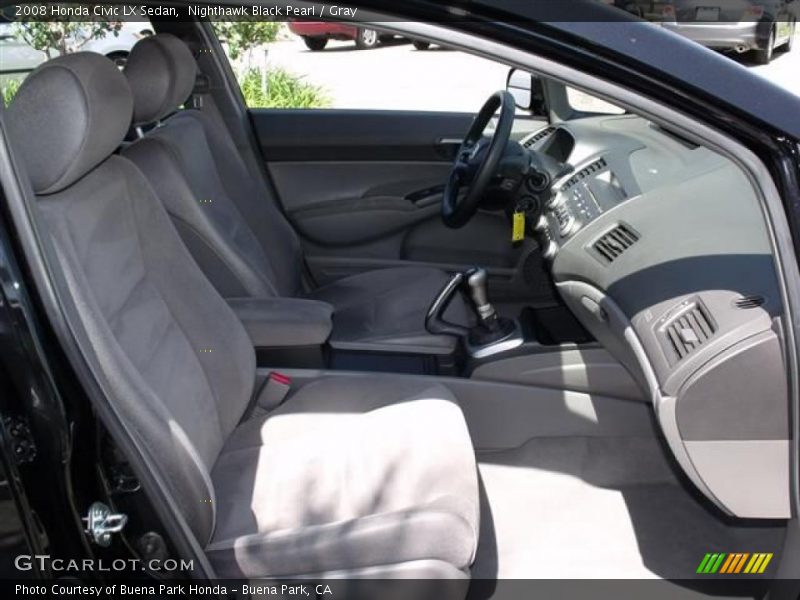 Nighthawk Black Pearl / Gray 2008 Honda Civic LX Sedan