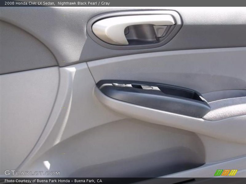 Nighthawk Black Pearl / Gray 2008 Honda Civic LX Sedan