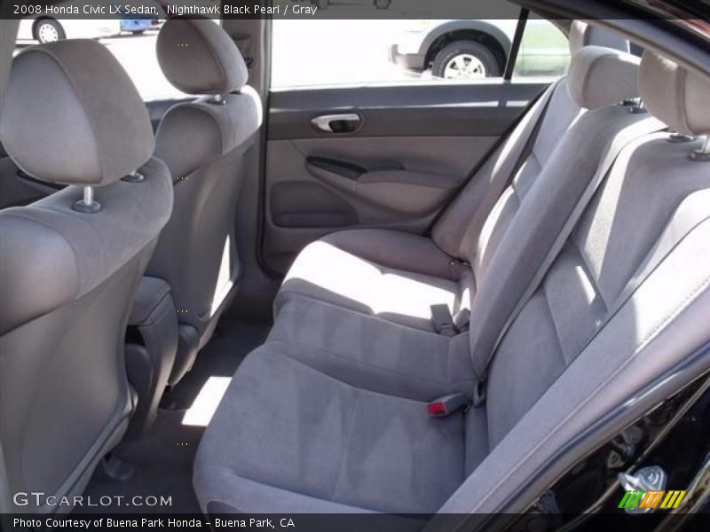 Nighthawk Black Pearl / Gray 2008 Honda Civic LX Sedan