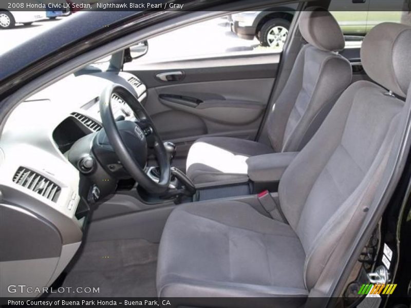 Nighthawk Black Pearl / Gray 2008 Honda Civic LX Sedan