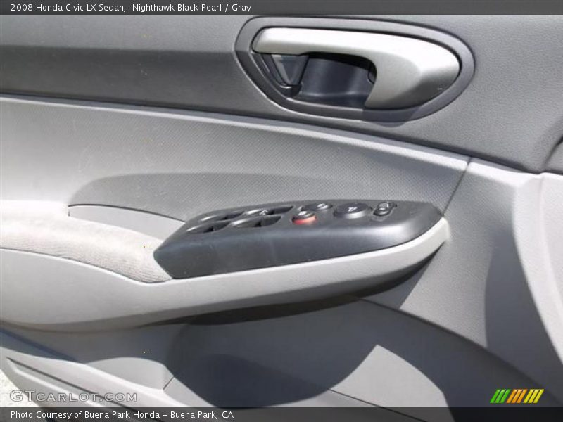 Nighthawk Black Pearl / Gray 2008 Honda Civic LX Sedan