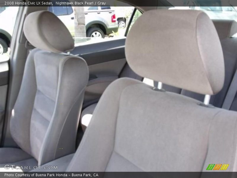 Nighthawk Black Pearl / Gray 2008 Honda Civic LX Sedan