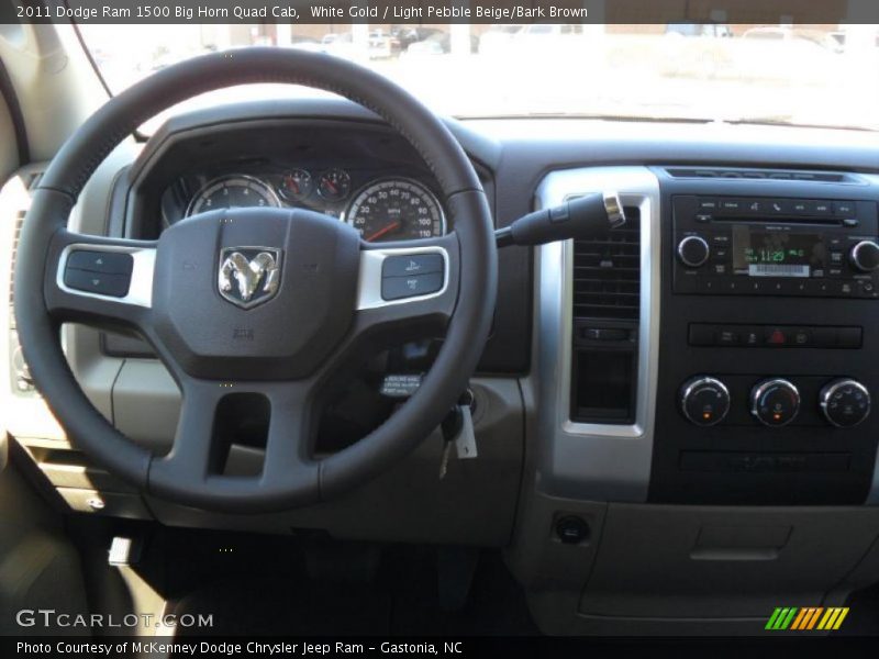 White Gold / Light Pebble Beige/Bark Brown 2011 Dodge Ram 1500 Big Horn Quad Cab