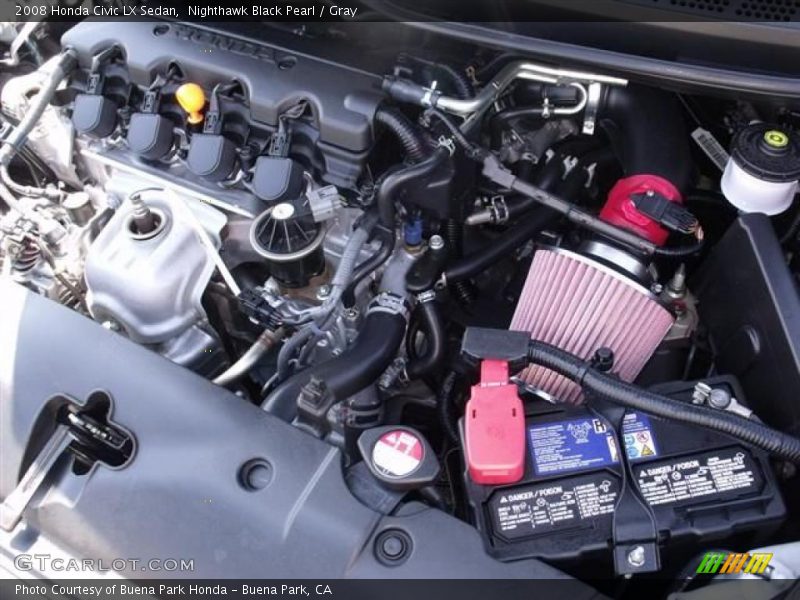 Nighthawk Black Pearl / Gray 2008 Honda Civic LX Sedan