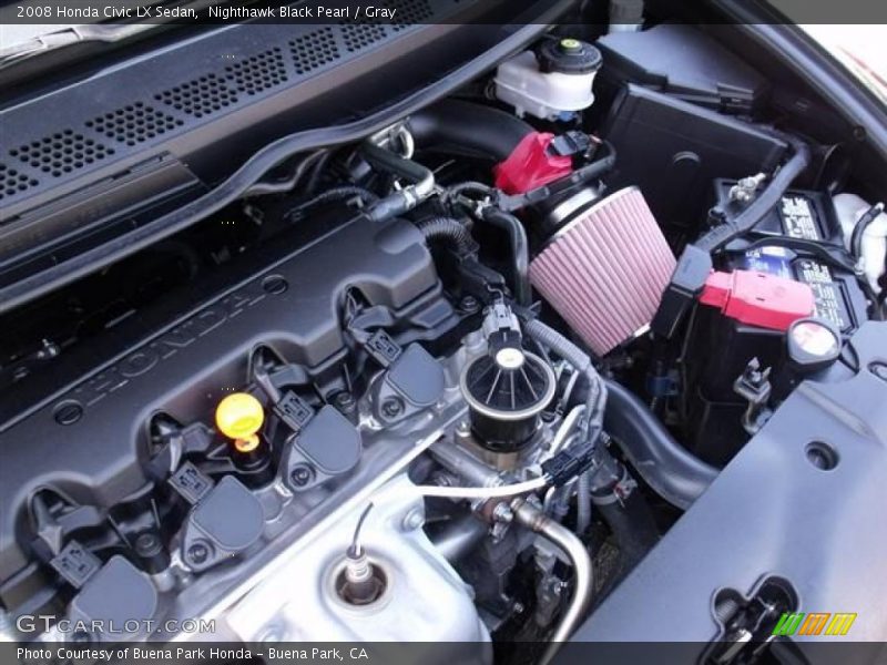 Nighthawk Black Pearl / Gray 2008 Honda Civic LX Sedan