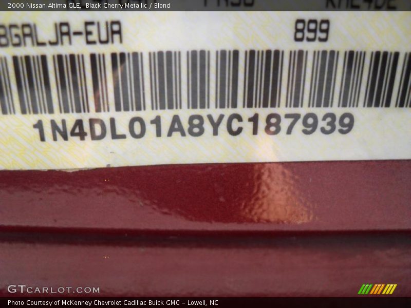 Black Cherry Metallic / Blond 2000 Nissan Altima GLE