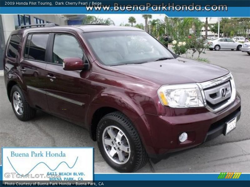 Dark Cherry Pearl / Beige 2009 Honda Pilot Touring
