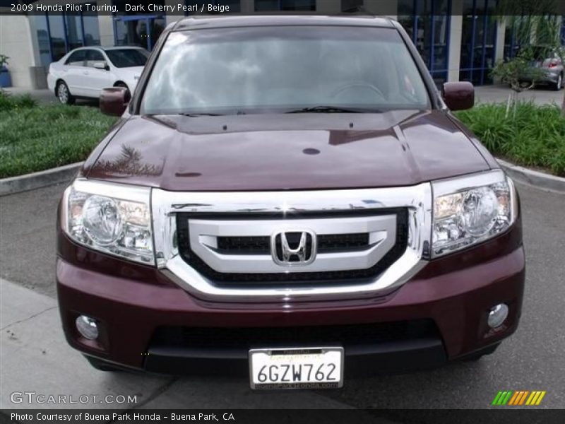 Dark Cherry Pearl / Beige 2009 Honda Pilot Touring