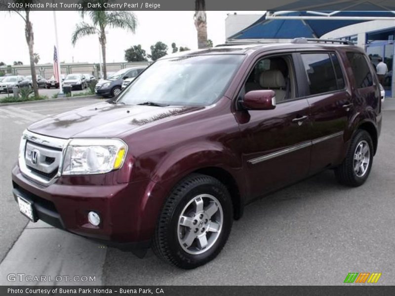 Dark Cherry Pearl / Beige 2009 Honda Pilot Touring