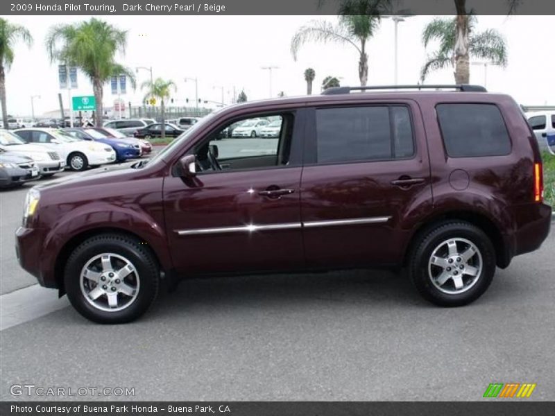 Dark Cherry Pearl / Beige 2009 Honda Pilot Touring