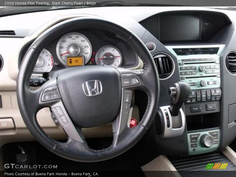 Dark Cherry Pearl / Beige 2009 Honda Pilot Touring