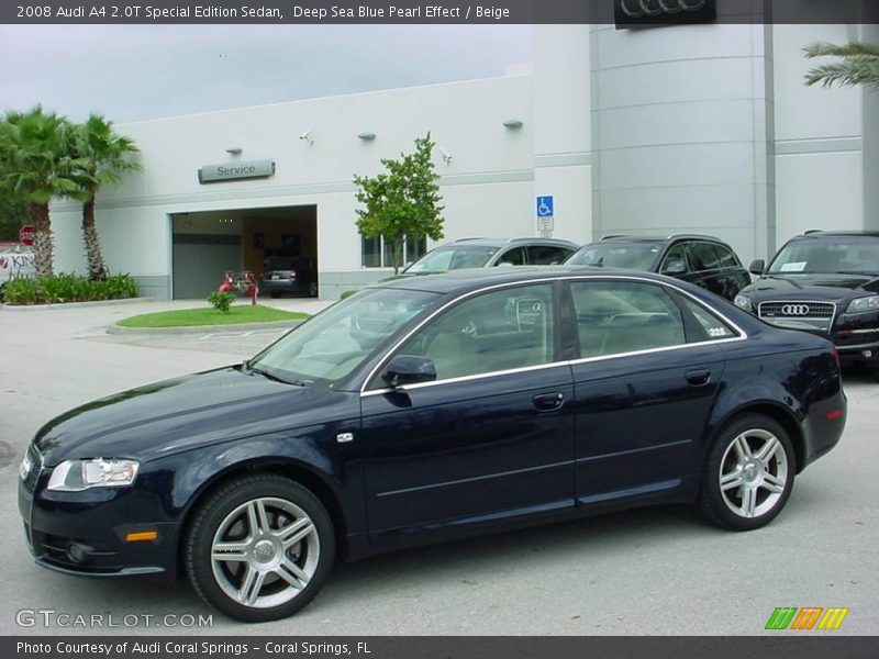 Deep Sea Blue Pearl Effect / Beige 2008 Audi A4 2.0T Special Edition Sedan