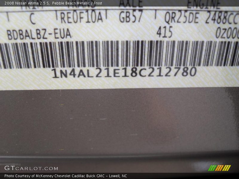 Pebble Beach Metallic / Frost 2008 Nissan Altima 2.5 S