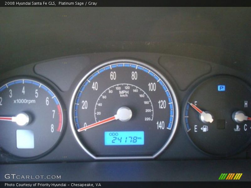Platinum Sage / Gray 2008 Hyundai Santa Fe GLS