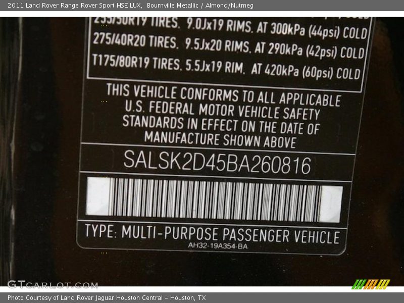 Bournville Metallic / Almond/Nutmeg 2011 Land Rover Range Rover Sport HSE LUX